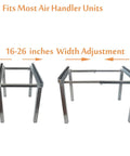 Two Beefy Built Tough Air Handler Stands, adjustable width 16-26 inches, galvanized steel, for heat pumps and central AC units.