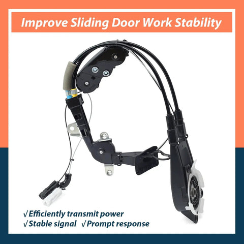 Sienna Toyota Rear Left Power Sliding Door Cable Replacement Kit For 2011 2012 2013 2014 2015 2016 2017 2018 2019 2020 With Spool Control Bracket Linkage Assembly Without Motor No Fuss Install, black cable assembly