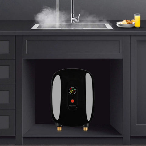 Instant Tankless Water Heater With Smart Digital Flow Valve Delivers Quick 3000w On Demand Hot Water For Kitchen Counter Or Bath Tub Setup So You Can Keep It Moving mounted under sink with steam.
