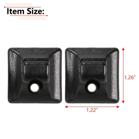 2 Pack Sun Visor Retainer Clips for Ford Mustang 1985-2004 Black Replacement Fasteners, black plastic mounts with dimensions
