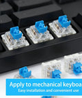 Blue 3 Pin Mechanical Keyboard Switches Kit With 90 Pcs And Switch Puller Dustproof And Waterproof Replacement Switches For DIY Keyboard Builds Clicky Feel Easy Install Great For Custom Keyboards, blue switches on keyboard