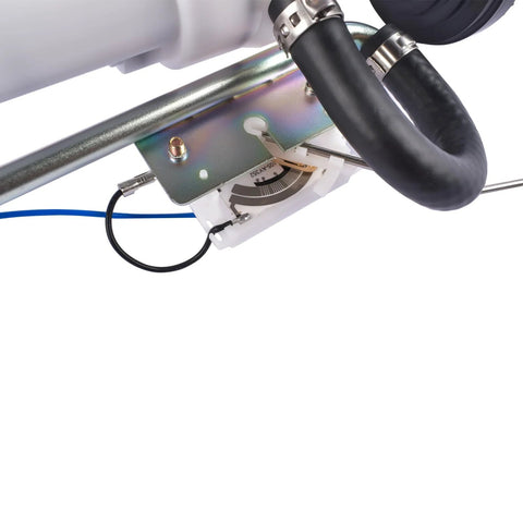 Close-up of Ford Fuel Tank Sending Unit Replacement For 1999-2003 F250 And F350 Super Duty With 7.3L Diesel Fits 137 158 172 In Wheelbase OE FG239A PS175 F81Z9275AJ with hoses and mounting components visible