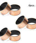 Heavy Duty 6 Pack Sleeve Bearings With 45mm Bore And 50mm Outer Diameter By 25mm Length Oilless Plain Bushings shown in bronze.