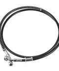 51.18 Inch Stainless Steel Braided Motorcycle Hydraulic Brake Line Kit With 10mm Inner Diameter For ATV Motocross And Street Bikes Black Hose Caliper Upgrade And High Performance Braking, coiled view