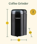 One Touch Control Coffee Grinder With Stainless Steel Blades And Bowl 2.5 Oz 70 G Capacity For Up To 12 Cups Black Kitchen Gadget