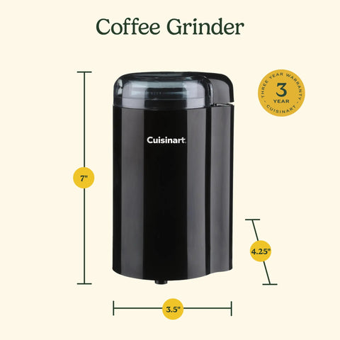 One Touch Control Coffee Grinder With Stainless Steel Blades And Bowl 2.5 Oz 70 G Capacity For Up To 12 Cups Black Kitchen Gadget