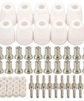60 Pcs PT31 LG40 Plasma Cutter Electrode Tips Cup Extended Nickel Plated Kit For CUT40 CUT50 Welding Torch Consumables