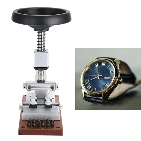 Metal Base Watch Case Back Opener Tool Adjustable Bench Fixture For Removing Oyster Screw Down And Snap Off Lids