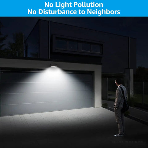 Full Cutoff LED Wall Pack 45W 5625LM Dimmable light illuminating building exterior at night.