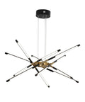 Dope Modern Black And Gold Sputnik Chandelier With 12 LED Heads Ultra Bright Ceiling Light For Dining Room Kitchen Bedroom And Living Room Easy Install Pendant Fixture For Contemporary Home Decor