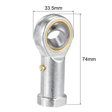 Two Pack Spherical Rod End Bearing 14mm Bore M14x2 Right Hand Female Thread Connector Self Lubricated Joint For Hydraulic Cylinders And Machinery For Industrial Use, 14mm bore, 74mm length