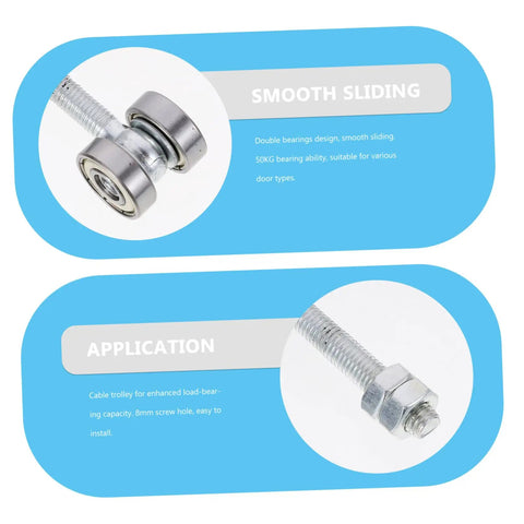 Top Shelf Double Bearing Sliding Door Roller Upgrade With Built Tough Steel For No Hassle Smooth Glide Window And Door Slide Hardware Supporting Up To 50kg Loads close-up of double bearing mechanism and bolt for smooth sliding application.