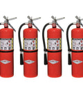Go-To Wall Mount 10 Pound ABC Dry Chemical Fire Extinguisher Set Of Four, 4A 80B C Rating, Quick 20 Second Discharge, 15 To 21 Feet Reach
