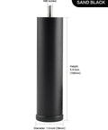Black 6-inch metal cylinder furniture leg with M8 screw, part of the 4 Pack 6 Inch Metal Cylinder Furniture Legs With M8 Screws Black Finish.