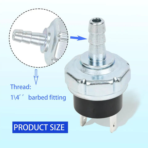 N003990 Micro Pressure Switch Replacement For D55168 Air Compressor 160 To 200 PSI Range Durable Easy Install Fits Type 5 6 7 8 with barbed fitting