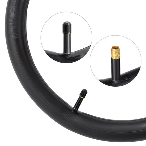 Close-up of Two Pack 24 Inch Bike Inner Tubes 24x1.75 To 24x2.125 With 32mm Schrader Valve Durable Butyl Rubber For 24 Inch Tires