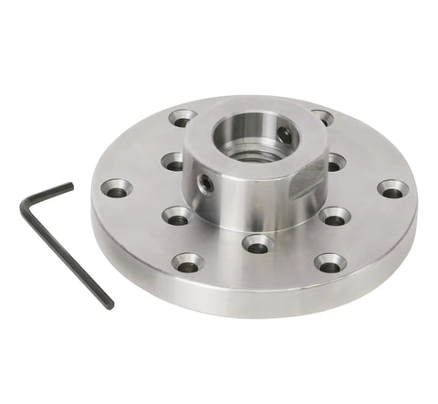 Shop Grade 4 Inch Wood Lathe Steel Faceplate With 1x8 Tpi Spindle Thread tough heavy duty alloy chuck for woodworking.