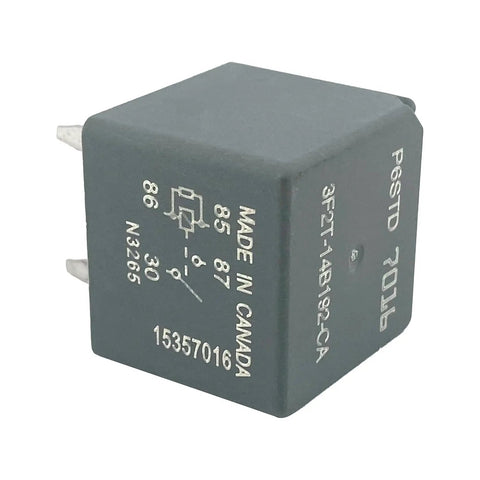 Ford Compatible 12V 40A 4 Pin SPST Automotive Power Relay close-up with visible markings, used in F150 F-Series Explorer