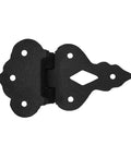 Two Pack Black Wrought Iron Offset Cabinet Hinges Three Eighths Inch Hoosier Style Kitchen Cupboard Door Hardware Rust Resistant