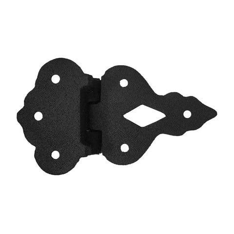 Two Pack Black Wrought Iron Offset Cabinet Hinges Three Eighths Inch Hoosier Style Kitchen Cupboard Door Hardware Rust Resistant