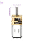Twin Pack 12V 100 RPM Micro DC Gear Motor With Metal Mini Gearbox, 3mm Output Shaft, 10mm Shaft Length, 1 To 298 Reduction Ratio