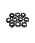 Pro Grade Nylon Shoulder Washers For Number Eight Bolts, Black Electrical Insulating Bushings That Lock In Place, Rust Resistant Nylon 66 Hardware For Tough Trucks And Clean Computer Builds Pack Of Ten arranged neatly