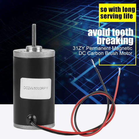 Heavy Duty 24 Volt DC Brush Motor With 31ZY 3500 RPM Speed And Reversible CW CCW Rotation For Industrial Gearbox Applications Featuring Stable Performance Low Noise Operation Metal Gears Plus Durable Build Long Lasting Service Life For Tough Jobs