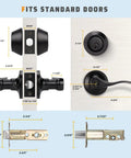 Two Pack Keyed Entry Door Lever Handle With Lock And Key Exterior Door Lock Set Double Keyed Deadbolt Matte Black Finish