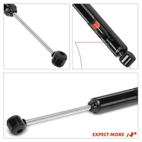 Front Steering Damper For Rough Roads And Smooth Steering No Fuss Install Durable Chevy Silverado 2500 HD 2001 To 2010 And Silverado 3500 Classic GMC Sierra 2500 HD 3500 Sierra 3500 Jeep Grand Cherokee Wrangler Cherokee close-up.