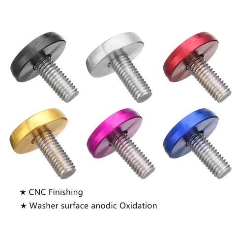 Various colored CNC finished bolts from Premium 25 Piece Fender Bumper Washer Bolt Kit In Black Featuring M6x20mm CNC Finishing Fasteners.