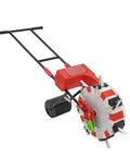 Hand Push Seeder With Seven Nozzles, Manual Garden Roller Seeding Machine, detailed side view showing seed mechanism
