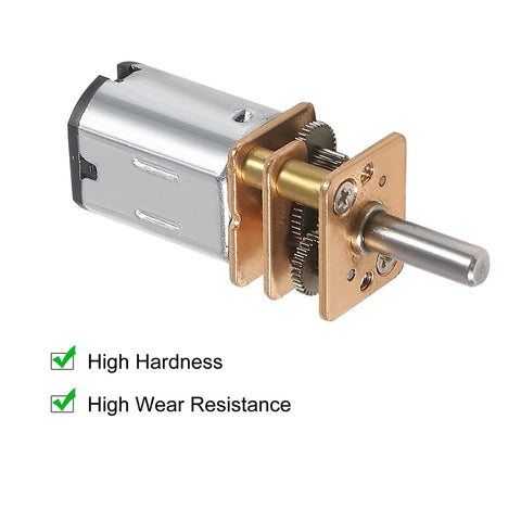 Five Pack Mini 6V Gear Motors Full Metal Micro Gearbox 500 RPM Slow Speed Drive For DIY Cars Robots showing metal gears