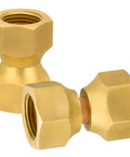 Two Pack One Half Inch Female To One Half Inch Female Double Flare Swivel Brass Adapter Fittings; brass swivel nut