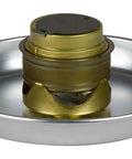 Winter Stove Kit With Spirit Burners Alcohol Stove, preheater cup, and aluminum plate for cold weather outdoor cooking.
