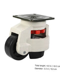 Heavy Duty Leveling Swivel Casters 4-Pc Set With GD-80F 500Kg Load Capacity For Workbenches And Industrial Equipment Easy Rolling Durable Bracket Rotating Plates For Stable Transport. Single caster with 3.5 in wheel and leveling foot.