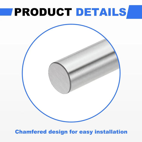 Two Pack 10mm By 250mm Pro Grade Linear Motion Rods Hardened Chrome Plated Bearing Steel HRC50 Round Guide Shaft detail view