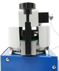 Side view of Industrial Pro Grade 800W Heavy Duty Hot Melt Glue Dispenser with Pedal Switch and Pressure Gauge for epoxy gluing.