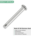 20 Pack Single Hole Clevis Pins M5 X 40mm 304 Stainless Steel Flat Head Fasteners for mechanical linkage ship rigging
