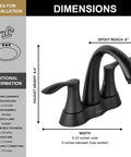 Solid Brass 4 Inch Centerset Bathroom Faucet With Two Handles And Drain Assembly Lead Free And ADA Compliant Bronze Gold Finish