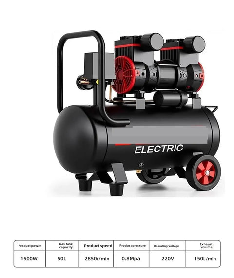 High Performance Silent Air Compressor 220V Portable Oil Free Quiet Air Pump For Industrial Use Compact Design Reliable Power And Smooth Operation Perfect For Small Shops And Home Garage Projects This Beast Is A Game Changer For Any serious DIYer Looking