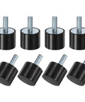 8 Pack Rubber Mounts For Vibration Damping Heavy Duty 30mm Diameter By 25mm Height Cylindrical Isolators With M8 By 23mm Studs for compressors