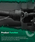 Close-up of Tough As Nails Adjustable PTO Shaft With 48 To 80.5 Inch Telescopic Design and One Inch Three Eighths Spline for tractors.