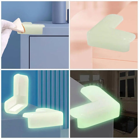 Luminous L Shaped Kid Safe Corner Guards For Furniture And Tables 12 Piece Set With Night Light Function PVC Corner Protectors