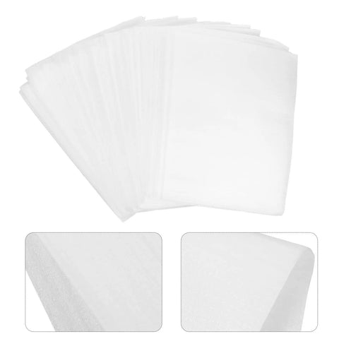 100 Pcs White EPE Foam Packing Pouches soft lightweight cushioning bags for fragile items and ceramics protective wraps