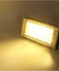 JUDYSSY Security Lights Outdoor Led Floodlight Waterproof Ip65 Led Reflector L, Warm Light-50W, front view showing LED design.