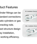 M6x1 Female Thread Air Cylinder Rod Clevis End Y Connector For Pneumatic Cylinders 32.5mm Length Piston Rod Clevis With Foot Mount Compatibility Durable Alloy Construction Built Tough 5 Pack installed on pneumatic cylinder