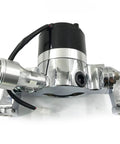 Small Block Chevy Electric Water Pump Delivers Killer 35 Gpm High Volume Flow With Rock Solid Chrome Aluminum Housing, top view.