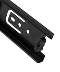 Close-up of 8 Inch Black Drawer Slides With Ball Bearing Glides And Mounting Screws, 6 Pairs, Heavy Duty Steel Runner Rails For Cabinets