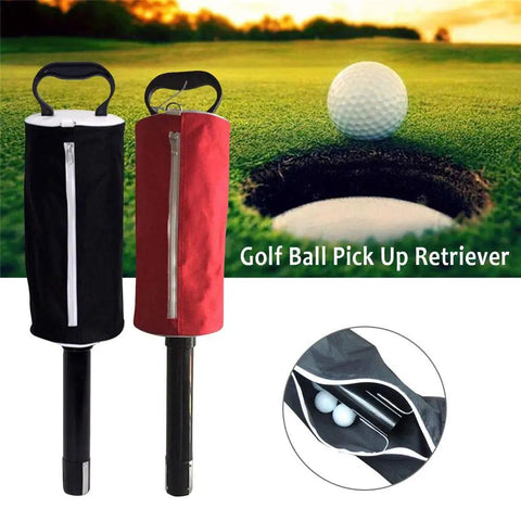 Portable Golf Ball Retriever With Pocket Shag Bag And Handle Frame Detachable Shaft For Easy Storage