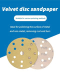 Grab These Killer Yellow 6 Inch Gold Sanding Discs With Anti-Clog Coating And 15 Holes For Dust Free Grinding On Any Project That Hits Hard Today, showing velvet disc sandpaper.